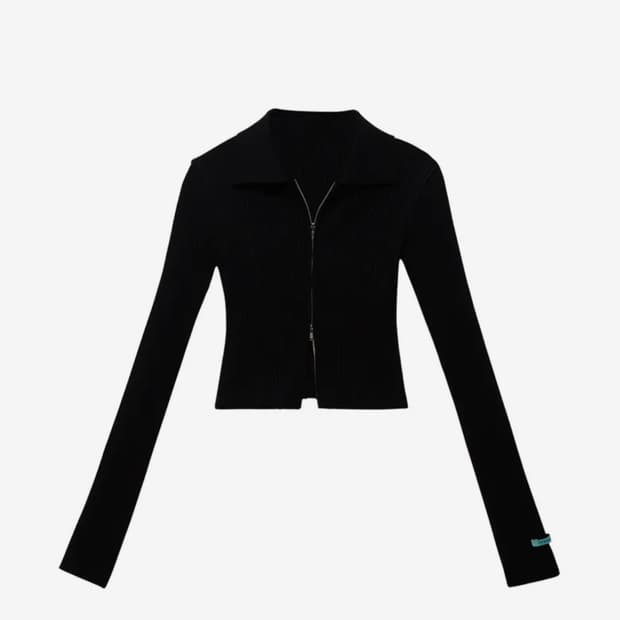 인스턴트펑크 22SS 슬림 집업 니트 블랙 새상품