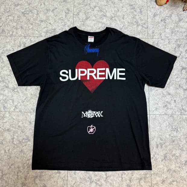 슈프림 어나운싱 티셔츠 블랙 XL 25SS