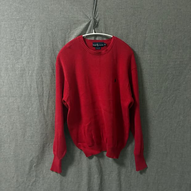 폴로 랄프로렌 레드 니트 90