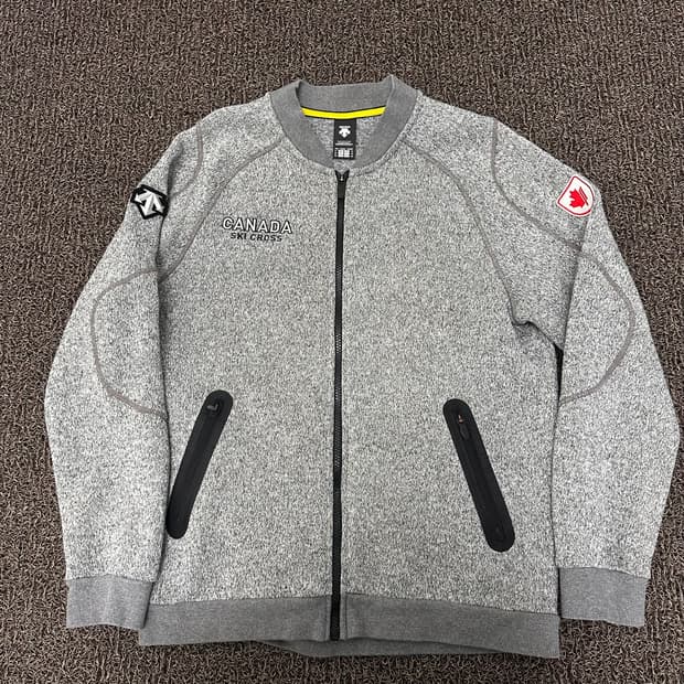 데상트 캐나다 스키 크로스 기모 집업 점퍼 자켓 그레이 105(XL)