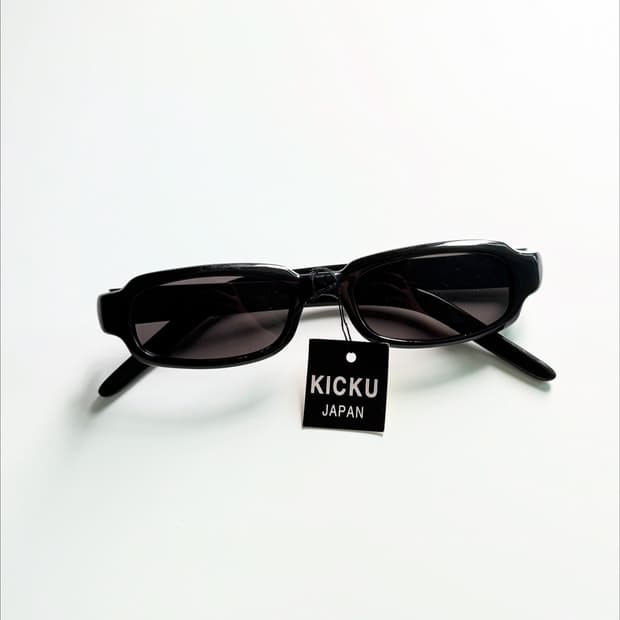 90s KICKU JAPAN 블랙 스퀘어 뿔테 빈티지 틴트 안경