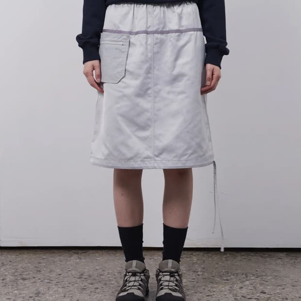 오헤시오 포켓 밴딩 스커트 실버 그레이