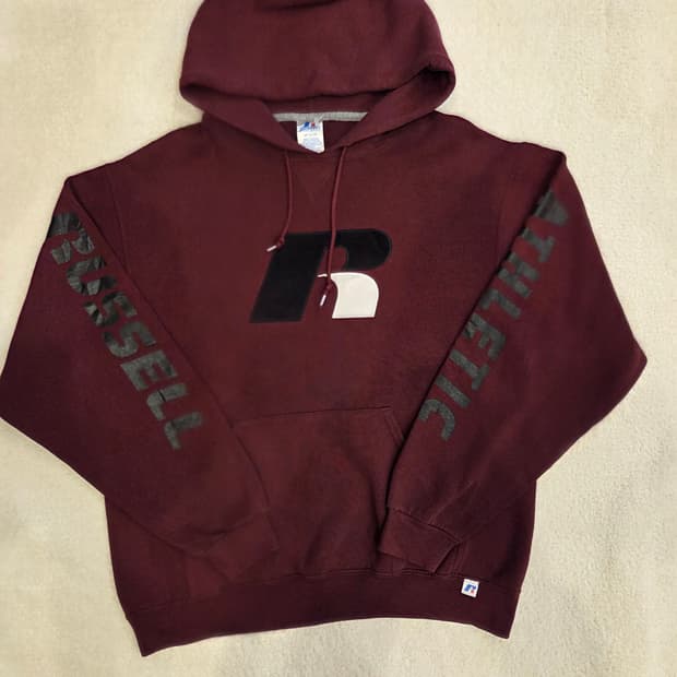 [Rare] 러셀 애슬레틱 슬리브 레터링 헤리티지 후디