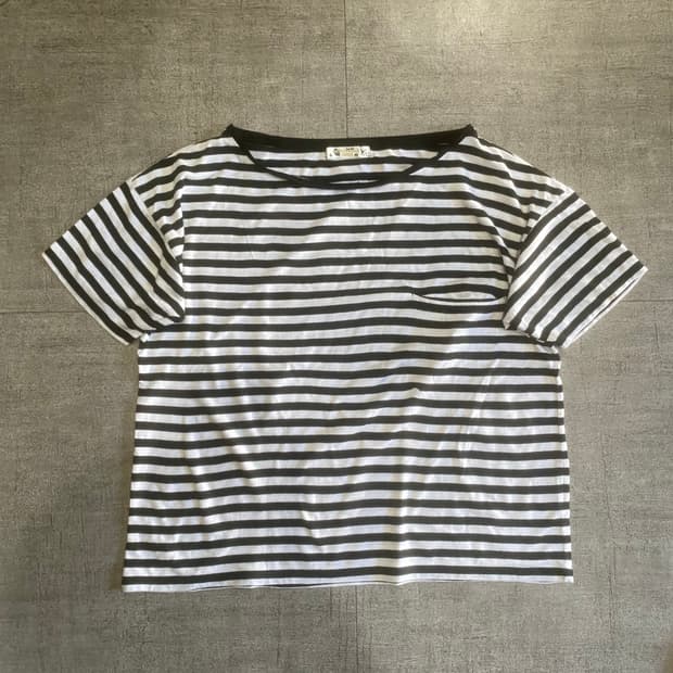 일본빈티지 Honeysochle 올드스쿨아메카지 스트라이프 반팔티셔츠