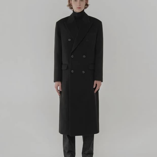 데꼬로소 캐시미어 더블 롱코트 XL