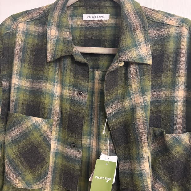 [새상품] 프릭스스토어 그린 체크 셔츠