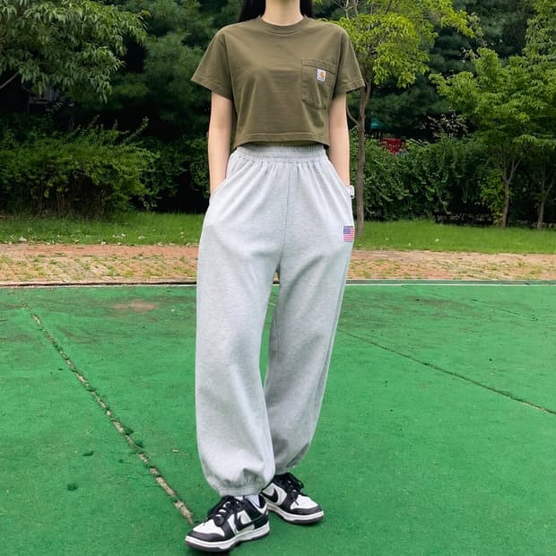 여성free)CARHARTT 칼하트 크릅 반팔티 카키
