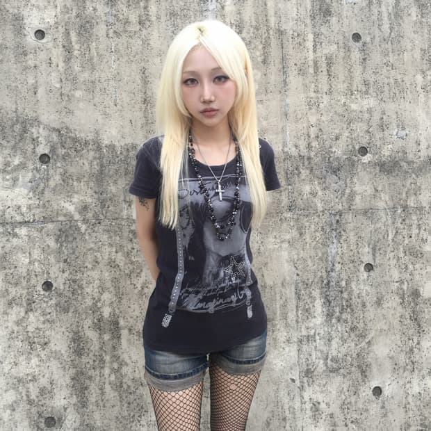 Stud detail punk mood slim top