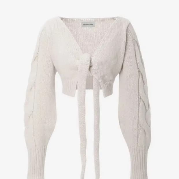 쓰리타임즈) 밤비 볼레로 가디건 베이지