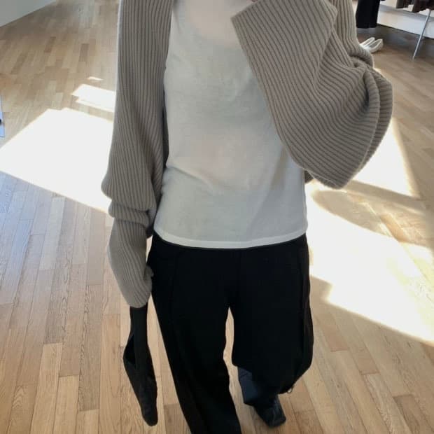 아모멘토 볼레로머플러가디건 아이보리