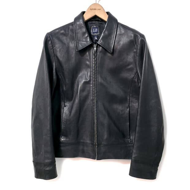 [W/L] 올드 갭 싱글 레더 자켓 블랙