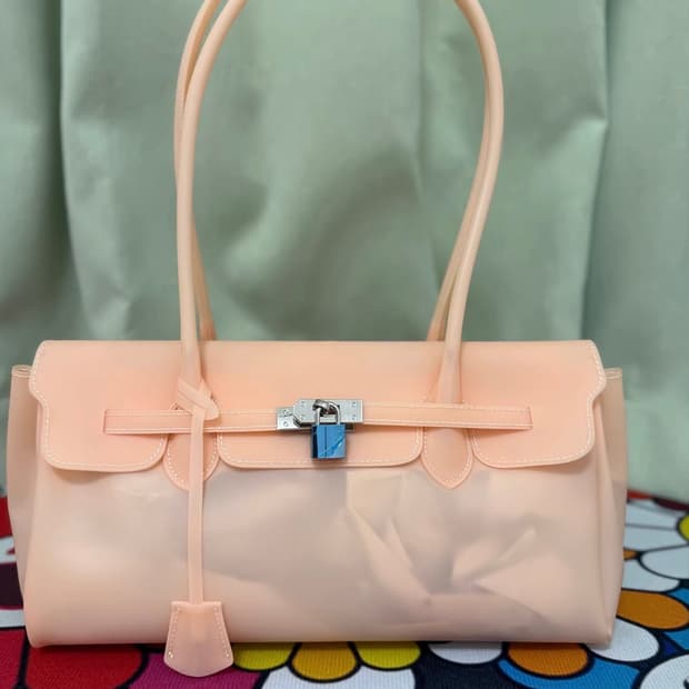 젤리버킨백/jelly firkin bag (cream peach)