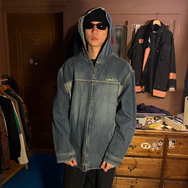 QUIKSILVER TWO TONE DENIM ZIPUP JACKET