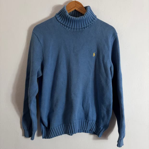 폴로 랄프로렌 블루 터틀넥 니트(XL)