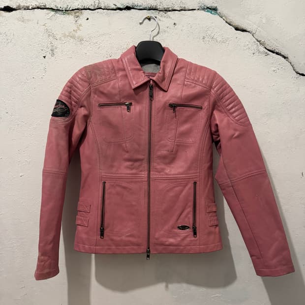 할리데이비슨 핑크 레더 라이딩 자켓