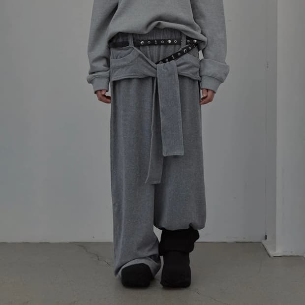 구해요 // lcdc tm tied detail jersey pants