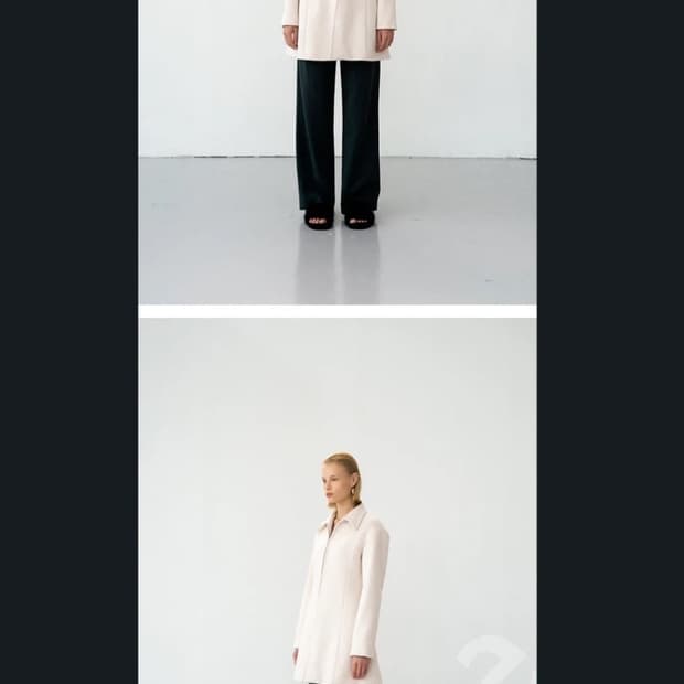 kume 쿠메 울자켓 A라인 울 코트 S 비닐채 새상품 정가 42만원