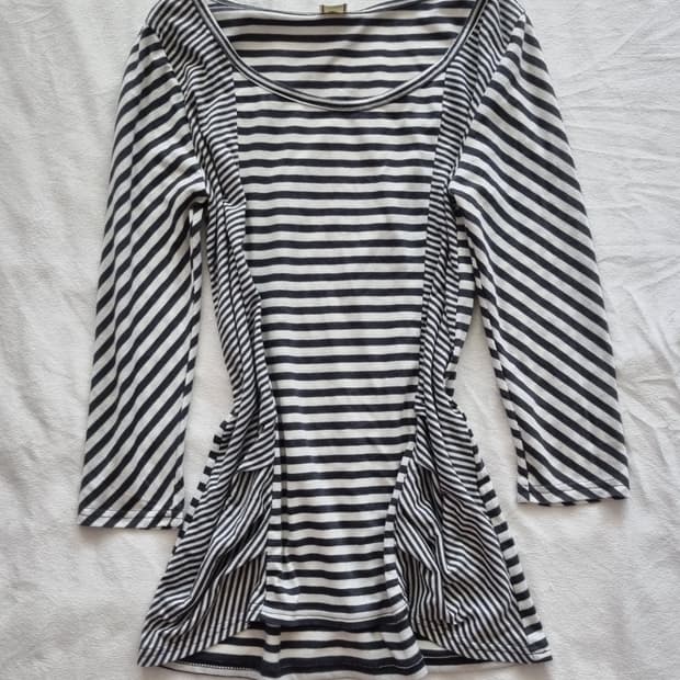 빈티지 모리걸 하구미 스트라이프 티셔츠