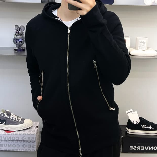 씨피 컴퍼니 90s 더블 다이애그널 집 울 니트