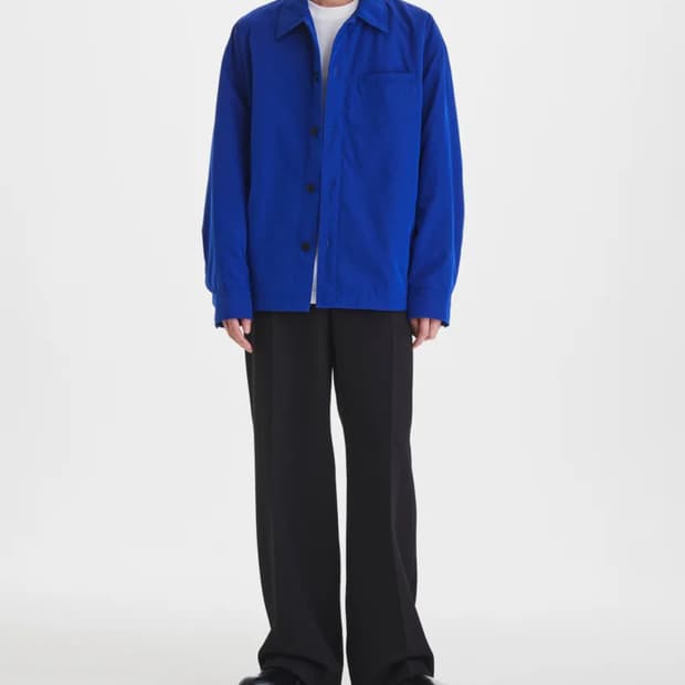 스튜디오 톰보이 패딩 셔츠자켓 블루 L