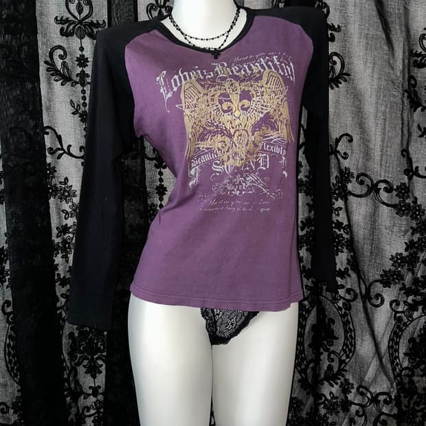 Punk printed purple long sleeve