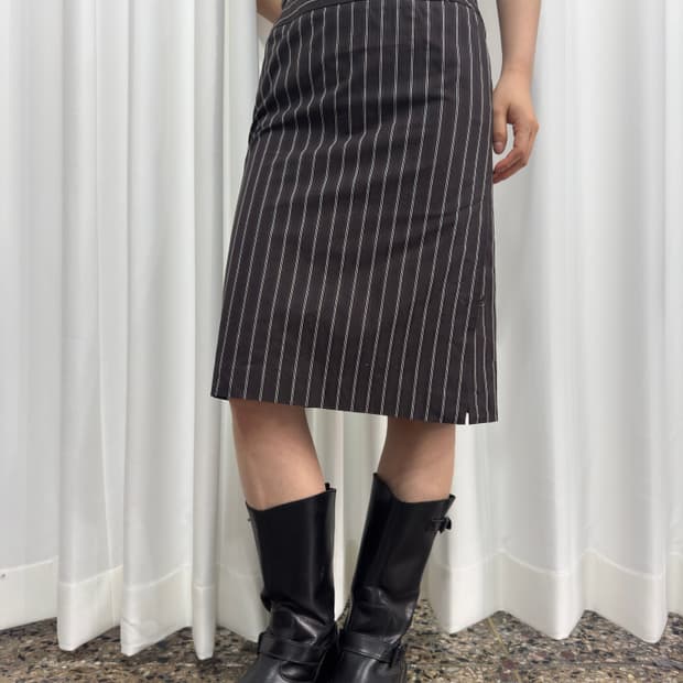 stripe midi skirt