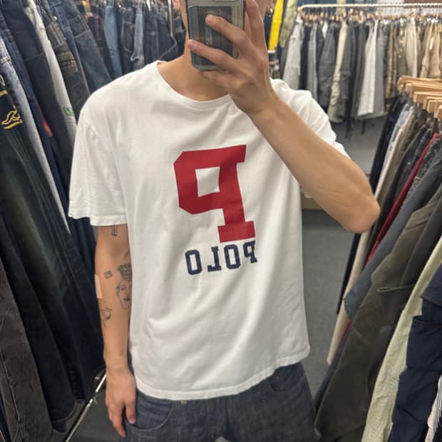 L) 폴로 랄프 로렌 P로고 빈티지 반팔티셔츠