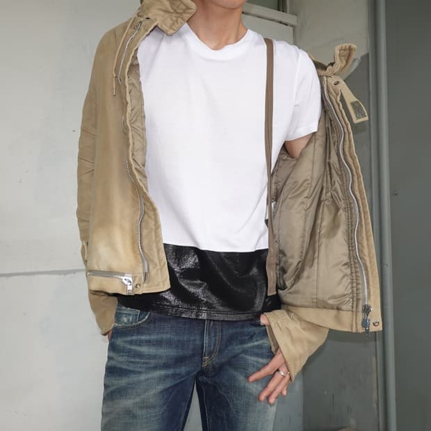 Archive double neck panel t-shirt