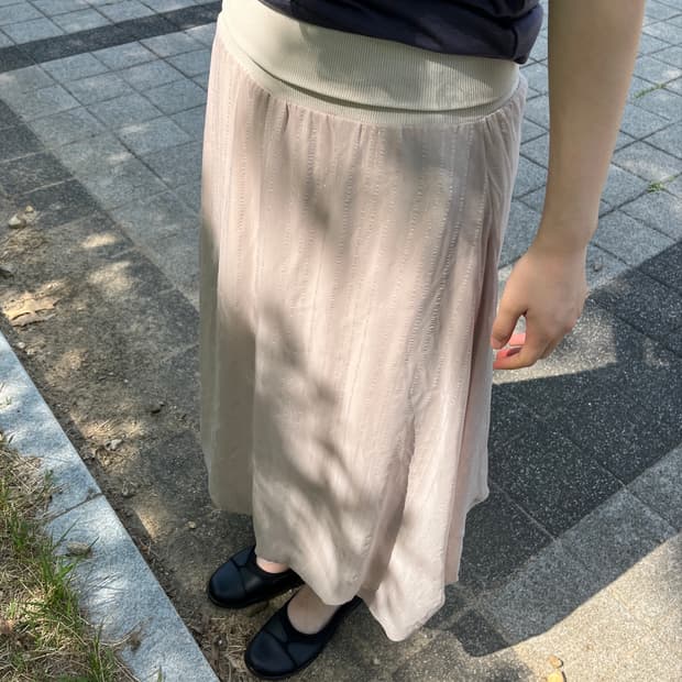 벌룬핏 피치 롱스커트