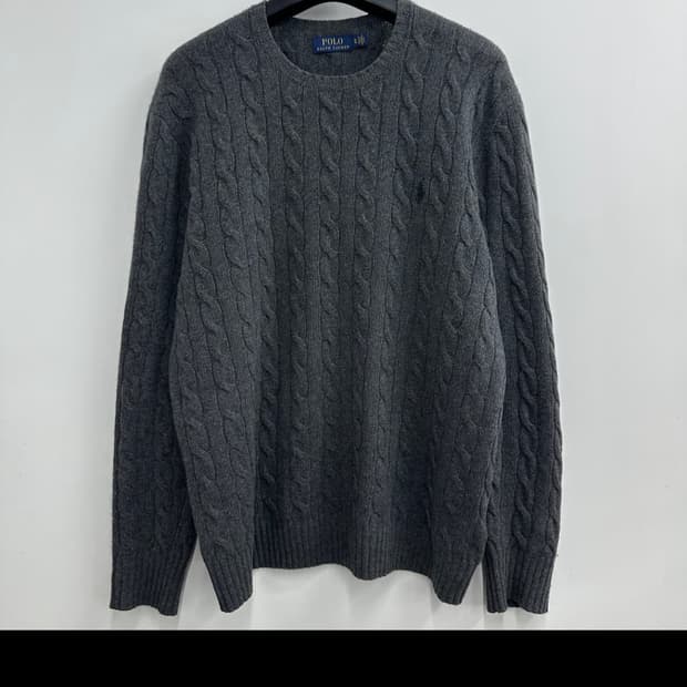 폴로 랄프로렌 울 캐시미어 꽈배기 니트 XL