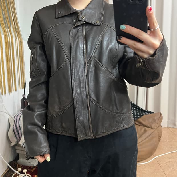 빈티지 양가죽 블루종 자켓