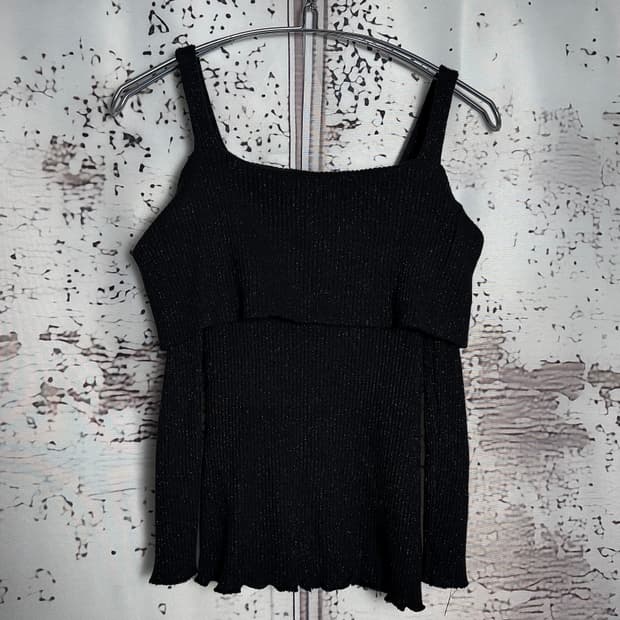 Off-Shoulder Glitter Knit Top