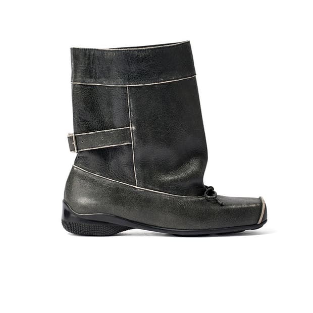 오픈와이와이 BALLET SLOUCHY SHORT BOOTS차콜