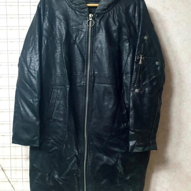 공용 크롬장식 약누빔 가죽 자켓 