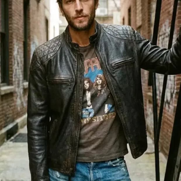 L(XL) 폴로 카페레이서 양가죽 자켓 램스킨