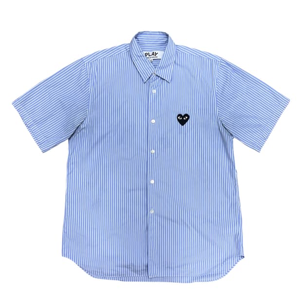 (한글택)꼼데가르송 반팔 스트라이프 셔츠(M)