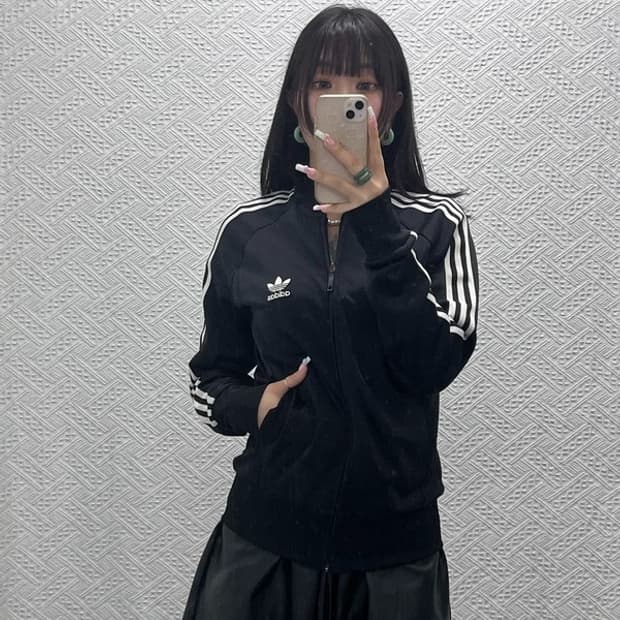 아디다스 흑탭 오리지널 슈퍼스타 삼선 져지 집업 95 C13789