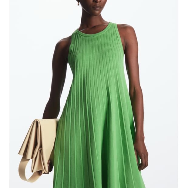 Cos 코스 플리츠 A라인 니트 원피스 