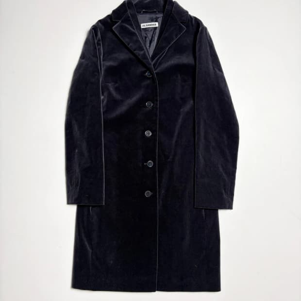 질샌더 JILSANDER 블랙 벨벳 싱글 코트 R1233