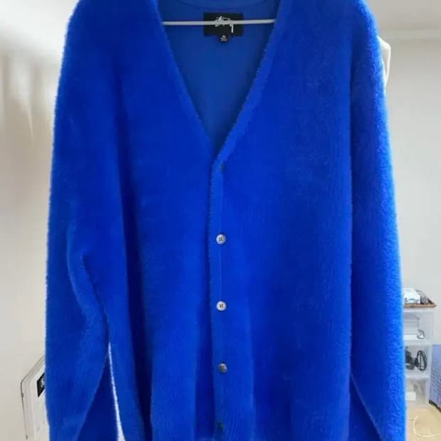 스투시 쉐기 가디건 로얄블루