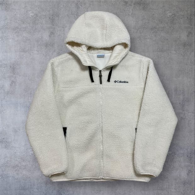 컬럼비아 스몰 로고 화이트 쉐르파 자켓