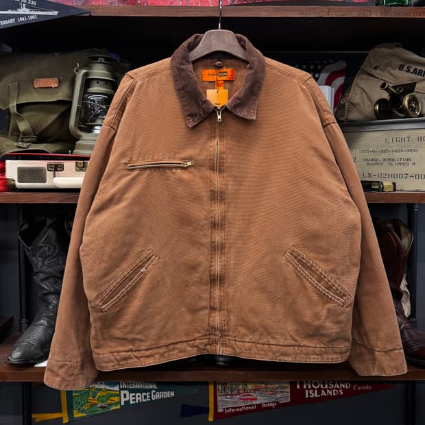 90s 코너스톤 후면 프린팅 헤비 캔버스 디트로이트 워크 자켓