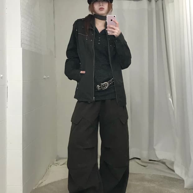 빈티지 브라운 캐주얼 웨스턴 이너 코디 세트