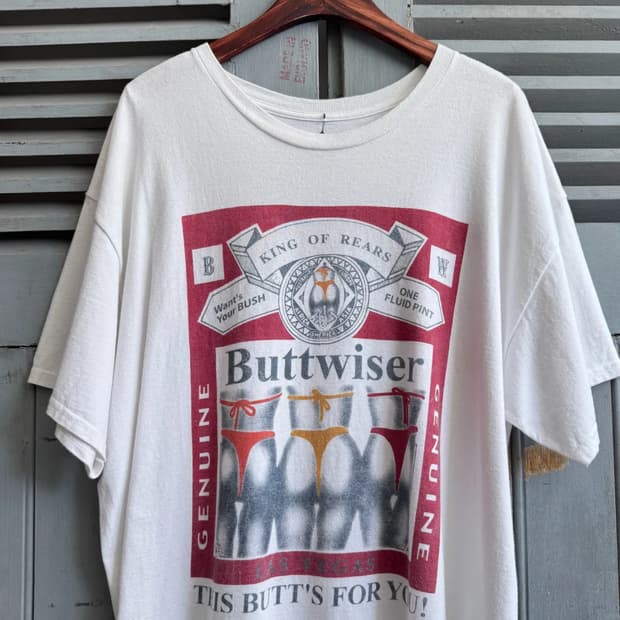 [XL]USA 빈티지 Buttwiser 버드와이저 패러디 티셔츠