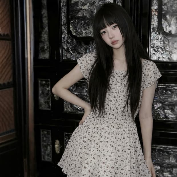 Japanese vintage cat pattern dress