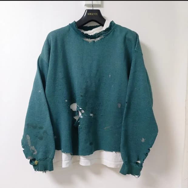 90's 빈티지 스웨트셔츠 디스트레스드 선페이드