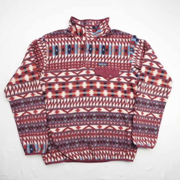 18FW 파타고니아 신칠라 스냅-T 버건디/화이트/블루