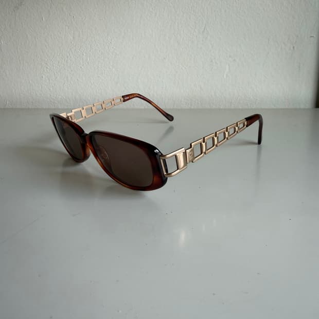 90s 펜디 메탈 템플스 오벌형 선글라스