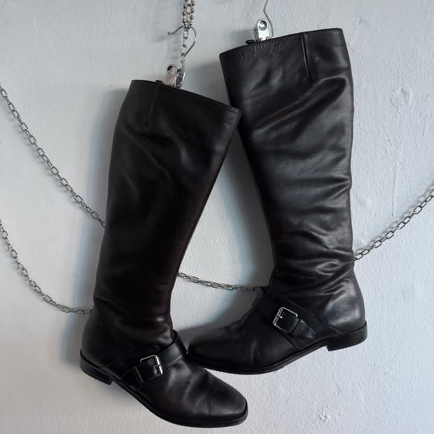 겐조 슈링크레더 버클 롱부츠