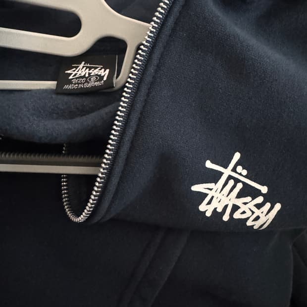 스투시 후드집업 네이비 s